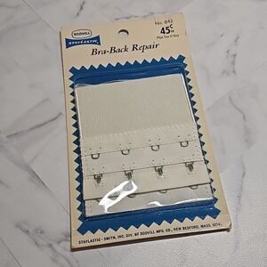 VTG Scovill Bra Back Repair Hook‎ & Eye Bra Closure No 643 NOS 2-3/8" White
